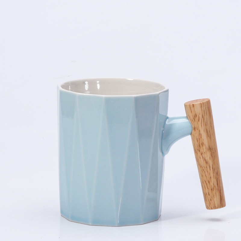 Nordic INS Wood Handle Ceramic Mug Cup