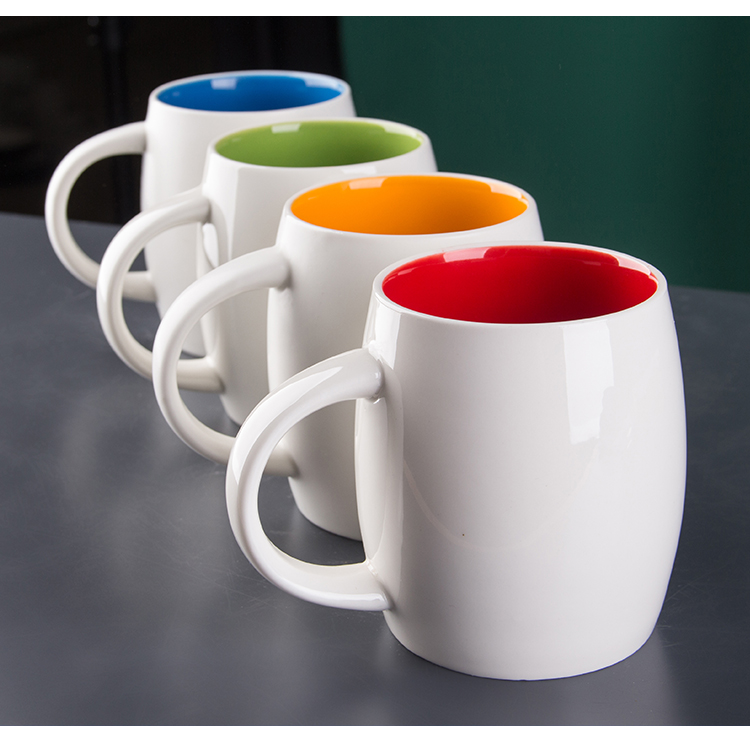 Color Glazed Inside 400ml 14oz Ceramic Cups