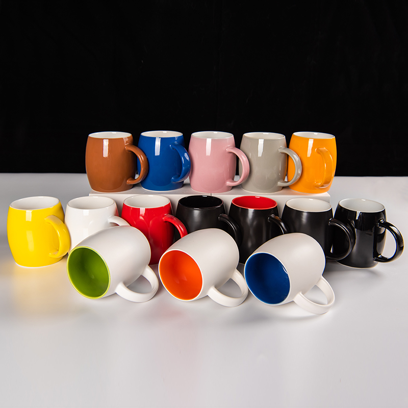 Barrel Shape 400ml Ceramic Coffee Mug Cup