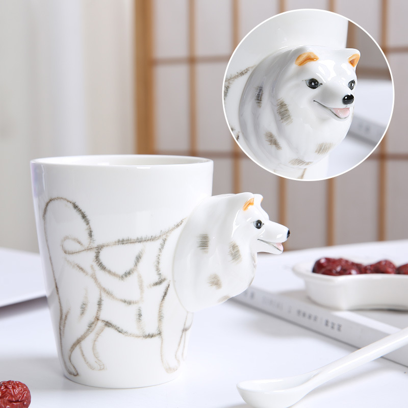 Pet Dog Design 3D Animal Ceramic Drinking Cup