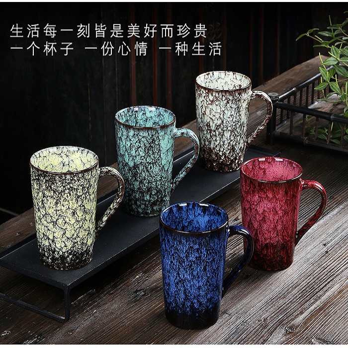 Color Glazed 400ml Ceramic Coffee Mug Cup