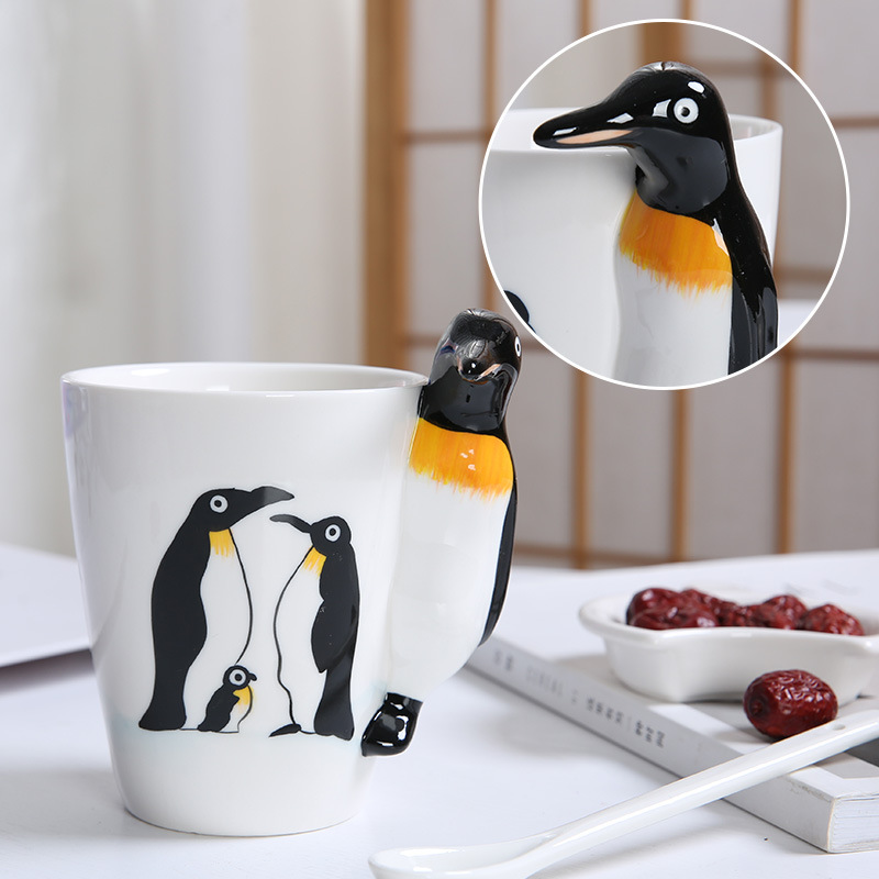 3d Lovely Penguin Design Ceramic Coffee Mugs