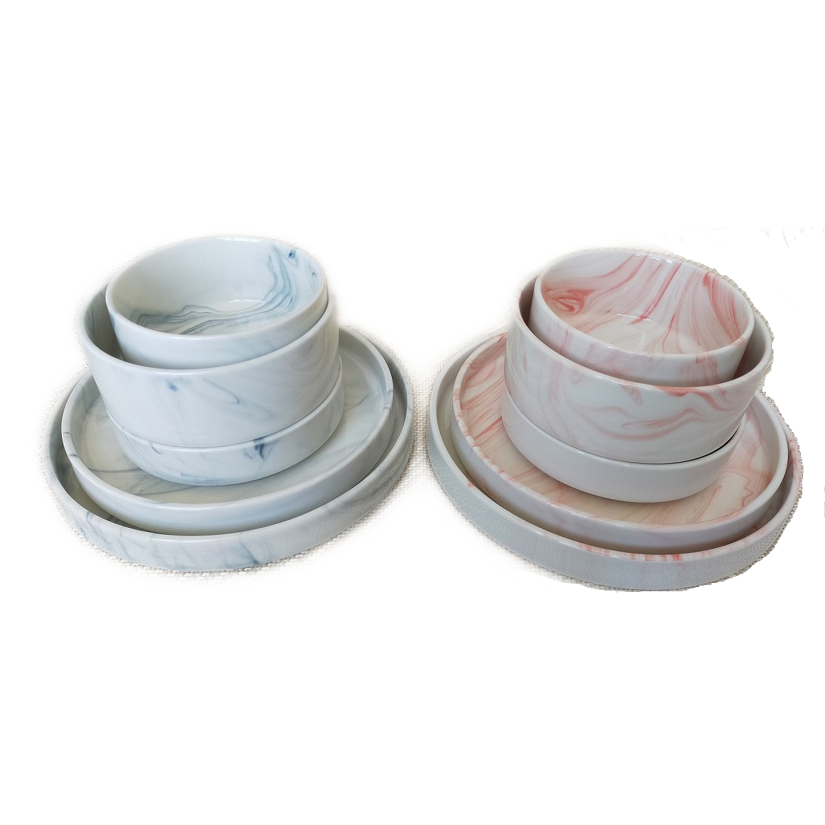 Marble Blue Marble Pink Ceramic Tableware Sets