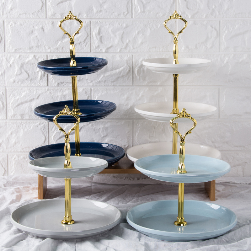 2 tier / 3 tier Ceramic Cake Stand For Hotel