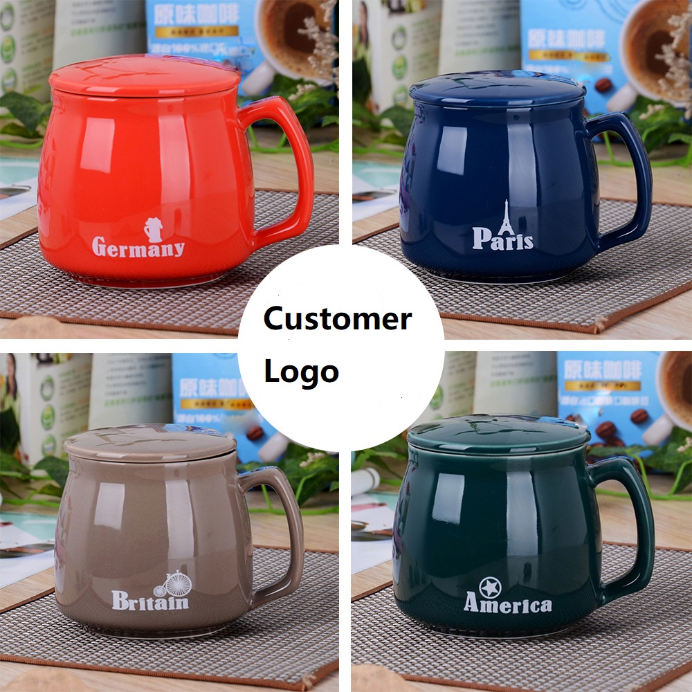 OEM Customer Logo Ceramic Coffee Mug 350ml