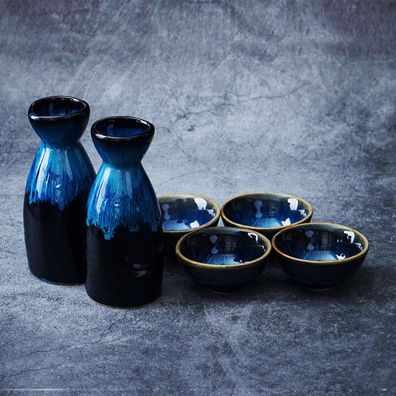 6 Pcs Set Japanese Sake Cup with Pot Set