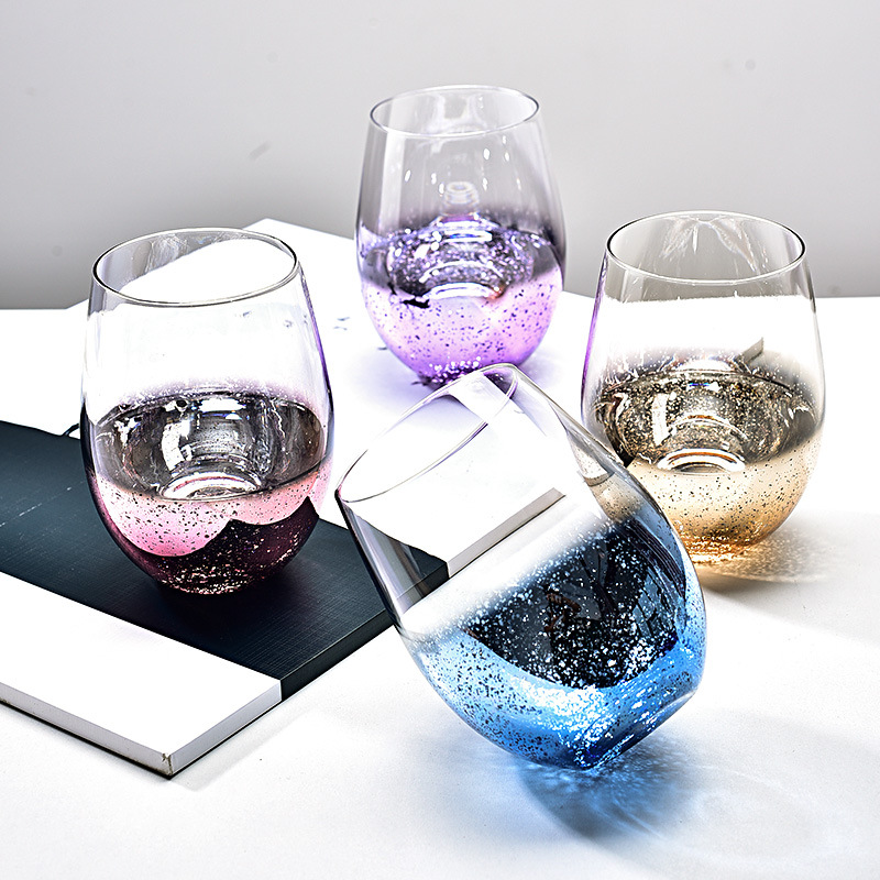 500ml Starry Sky Design Glass Wine Cup