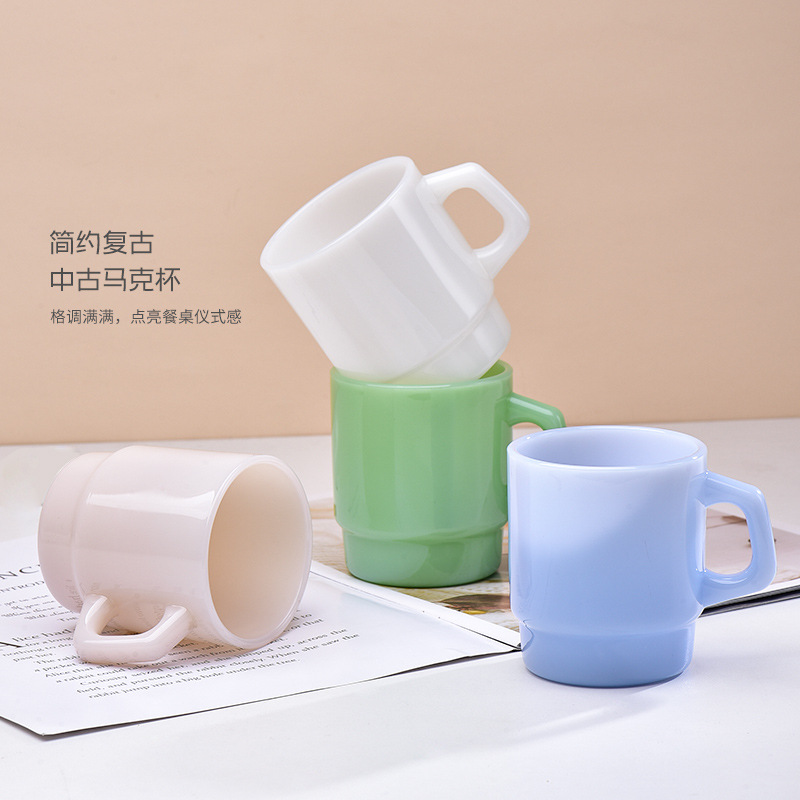 High End Hotel Jade Color 230ml Stackable Glass Cups