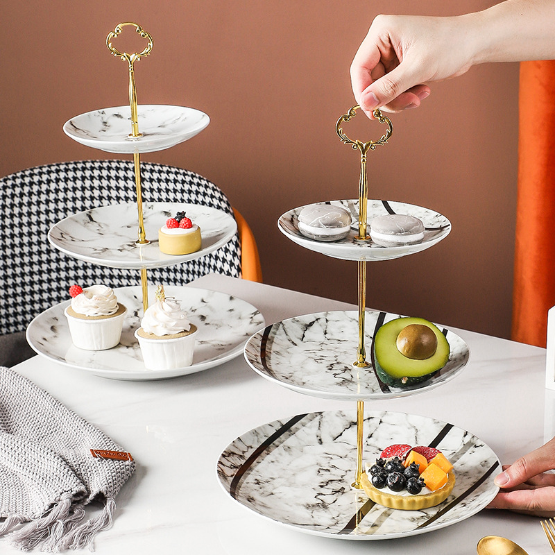 3 Tiered Ceramic Fruit Pastry Serving Tray